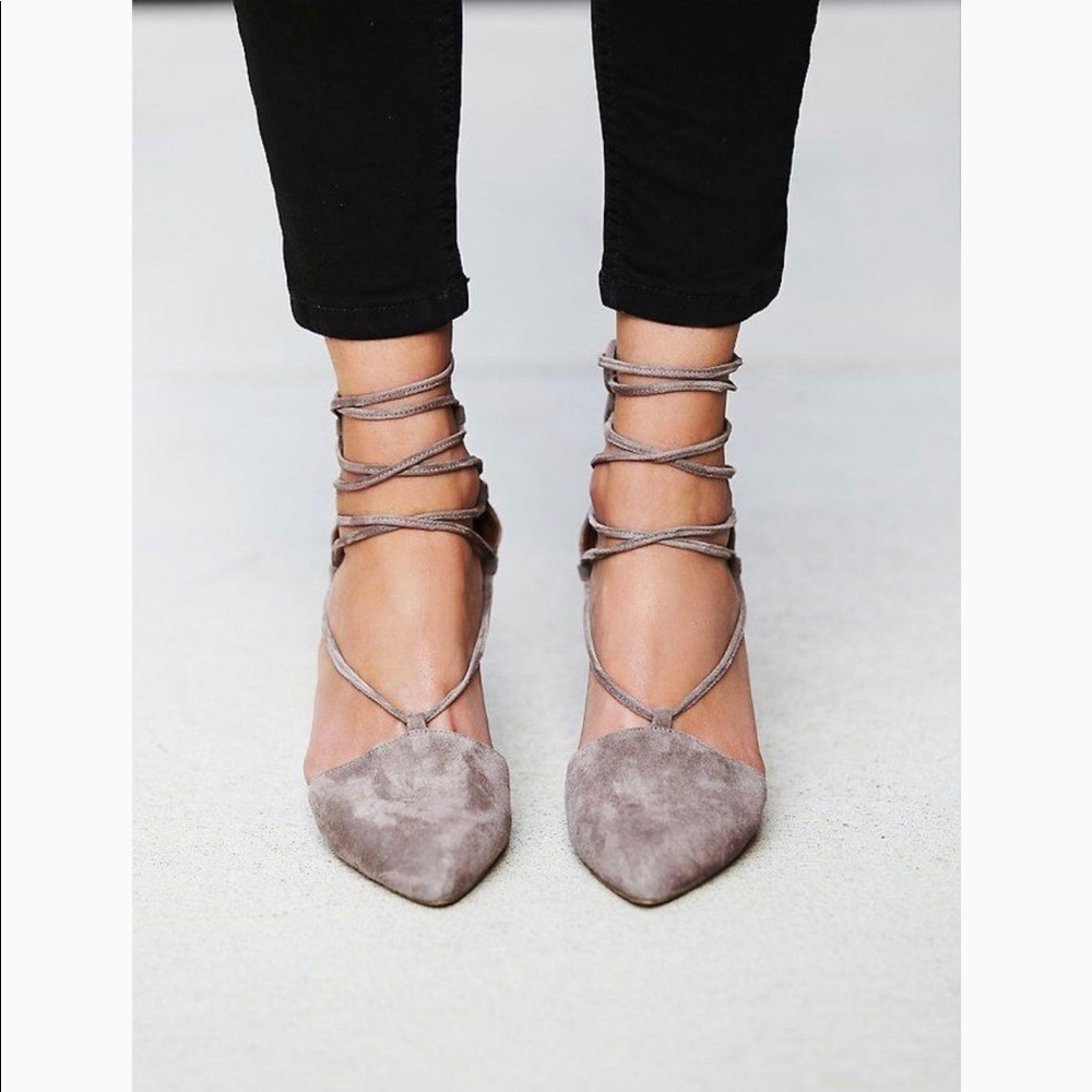Jeffrey Campbell x Free people taupe heels. Sz 7
